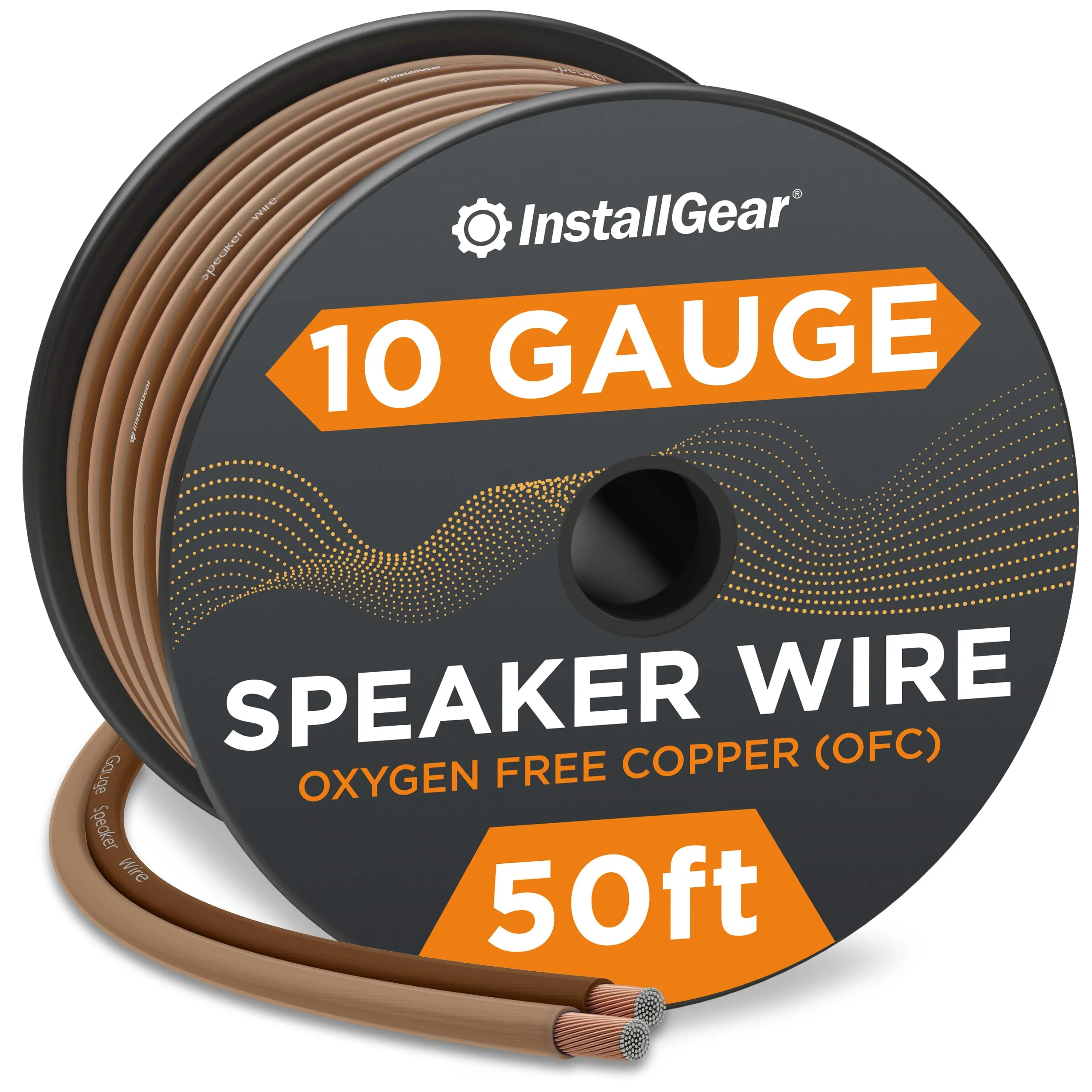 10 Gauge Awg Speaker Wire (50ft - Brown)  Speaker Cable For Car Speakers