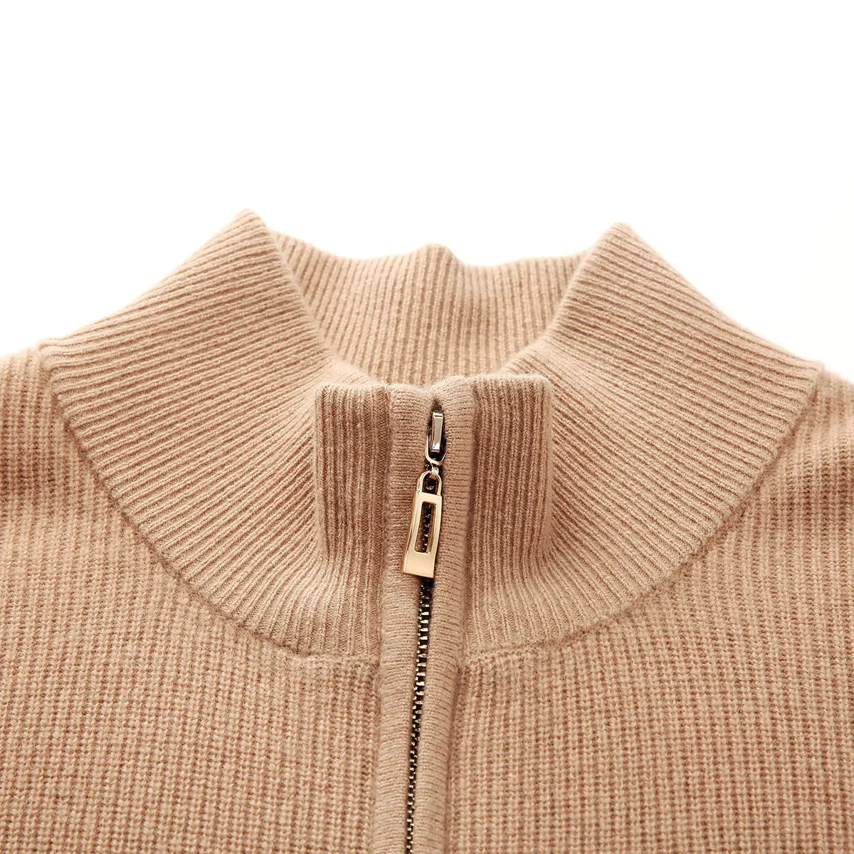 100% Wool Dual Zipper Cardigan with Utility Pockets