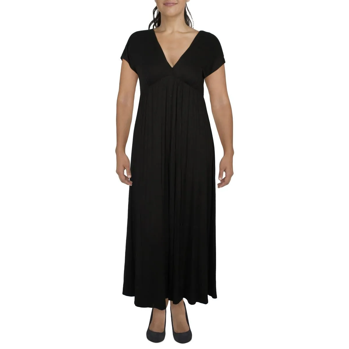 24seven Comfort Apparel Womens Poncho Sleeve Long Maxi Dress