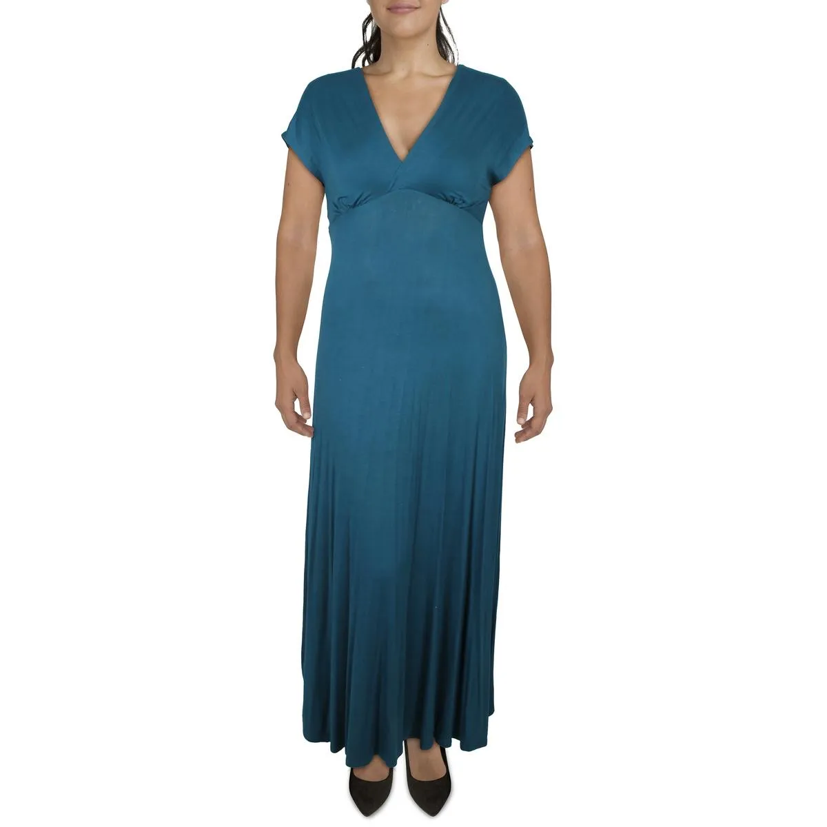 24seven Comfort Apparel Womens Poncho Sleeve Long Maxi Dress