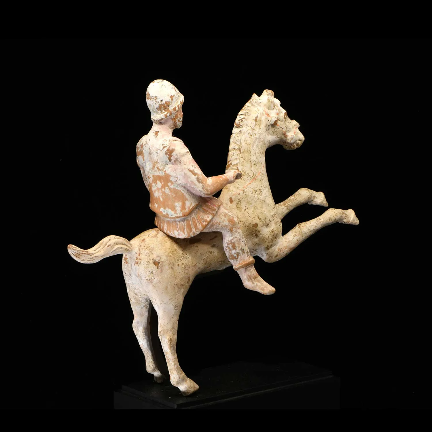 A Greek Terracotta Warrior on Horse, Canosa, circa 4th-3rd Century BCE