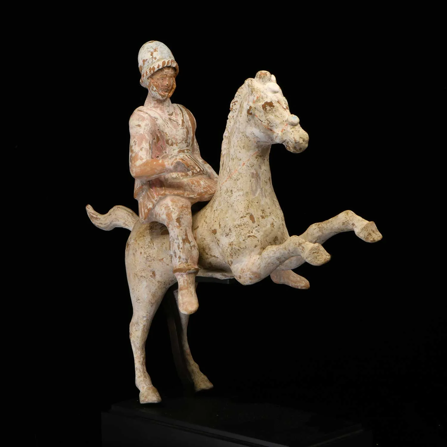 A Greek Terracotta Warrior on Horse, Canosa, circa 4th-3rd Century BCE