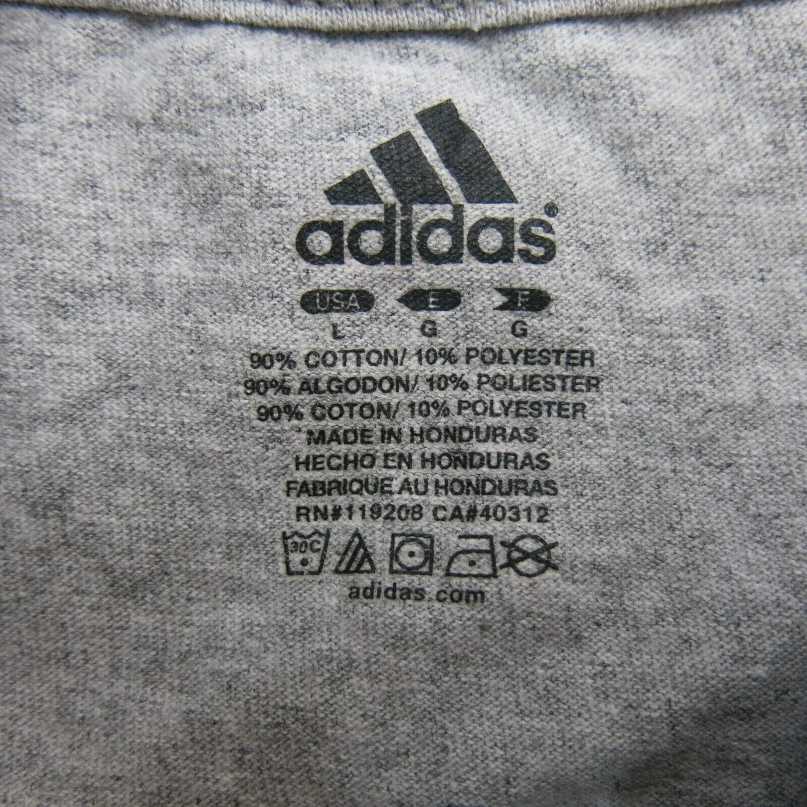 Adidas Men Baseball T Shirt Graphic Tee Short Sleeves Cotton Heather Gray Large