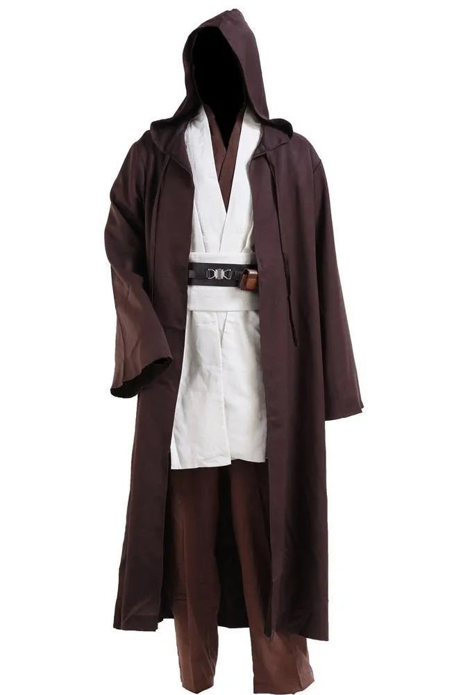 Adult Obi Wan Kenobi Jedi Robe Tunic Cosplay Costume Halloween Suit