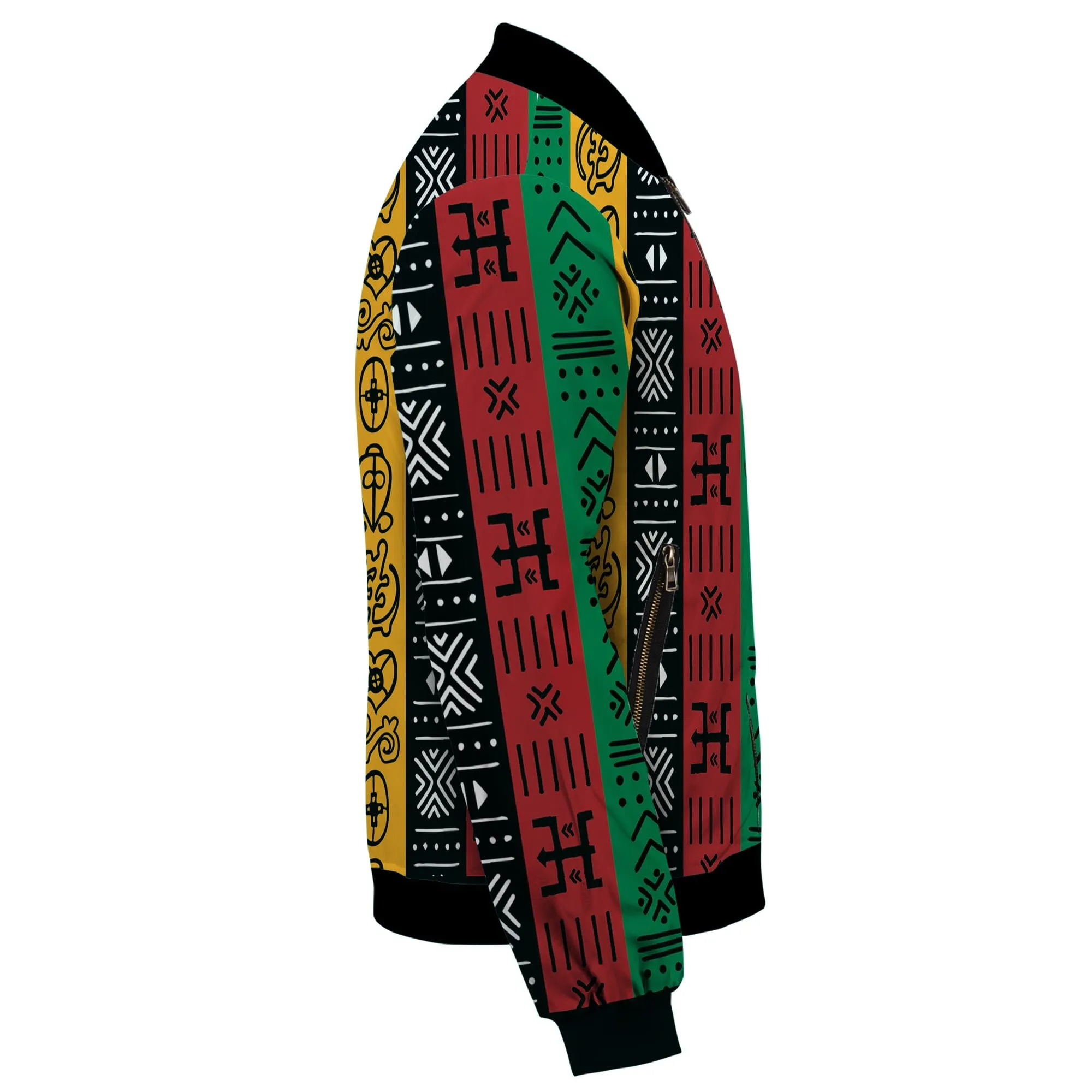 African Symbols in Pan-African Colors Bomber Jacket