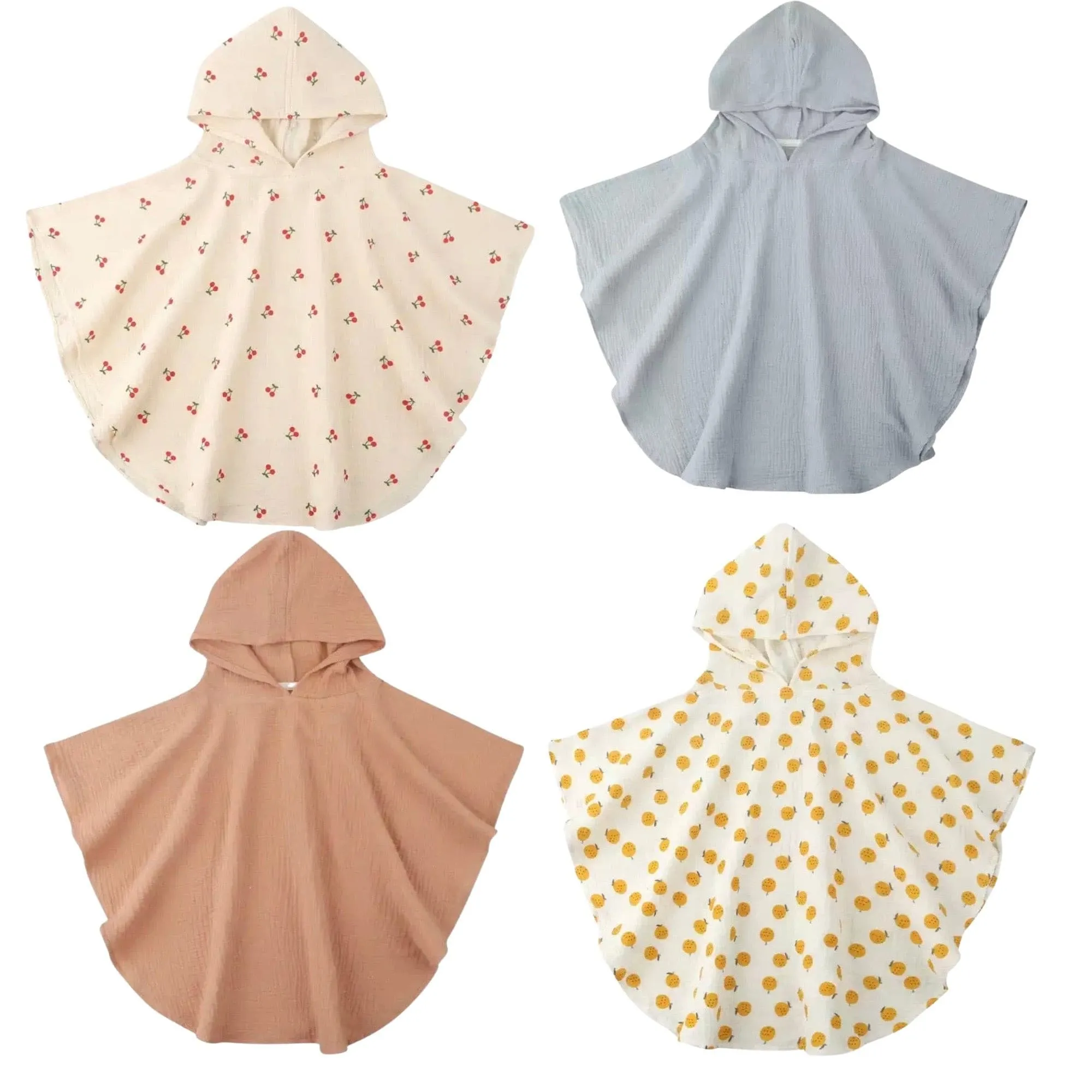 Baby Hooded Muslin Poncho