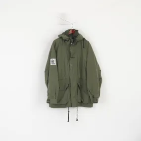 Bergans of Norway Men L Jacket Green Vintage Outdoor Hooded Zip Up Parka