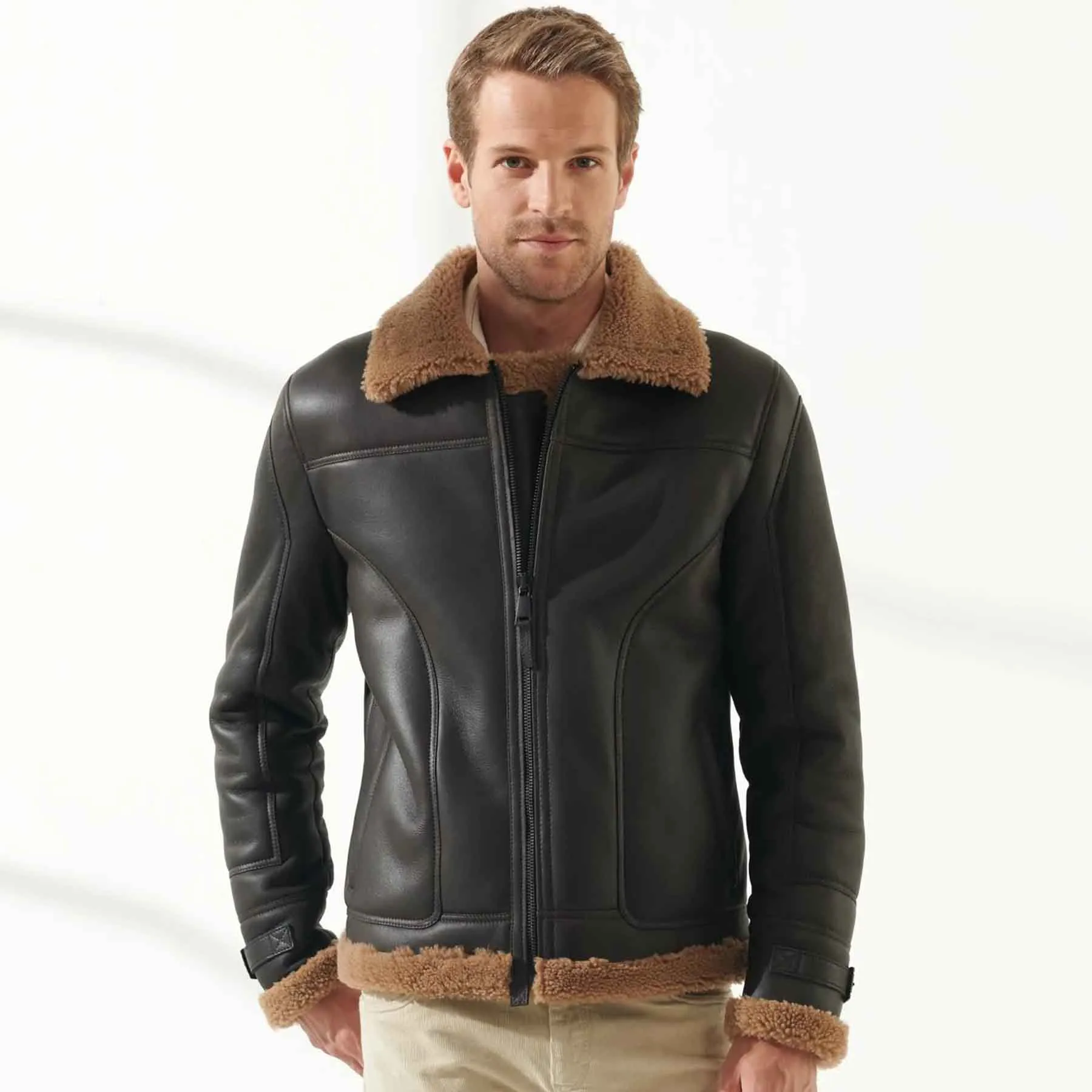 Best Leather Shearling Jacket Black