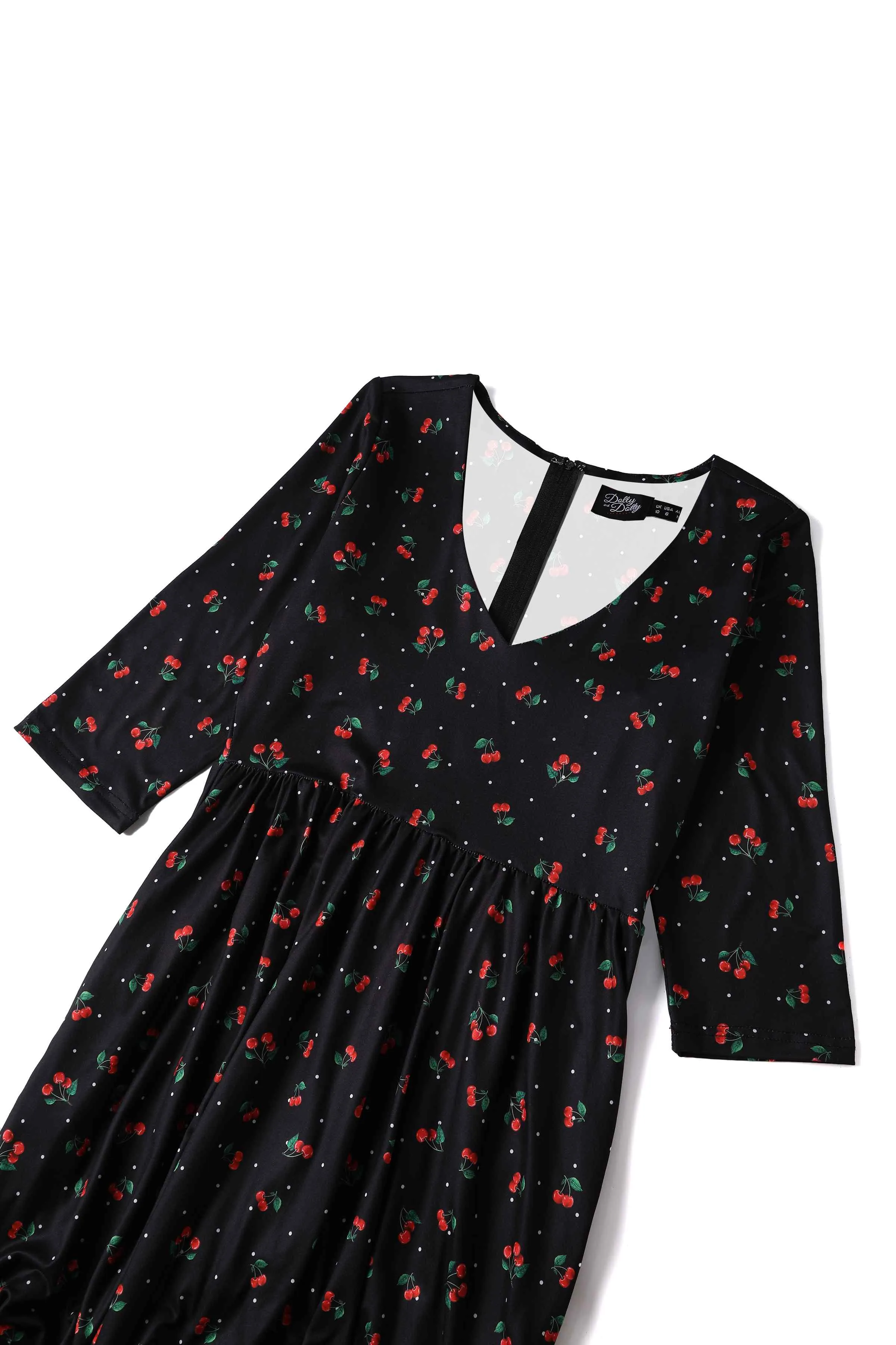 Billie Black Long Sleeved Cherry Dress