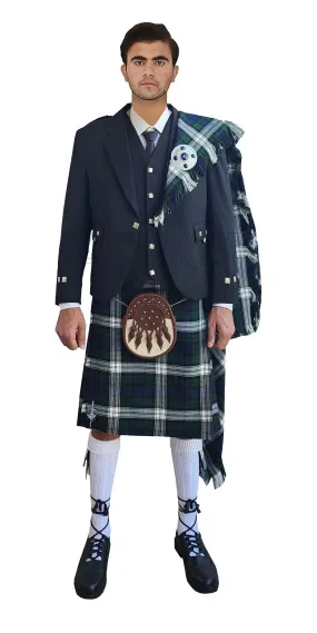 Black Argyle Kilt Outfit With Black Watch Dress Tartan