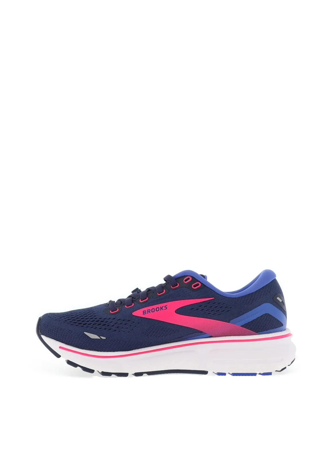 Brooks Ladies Ghost 15 GTX Running Shoe, Peacoat, Blue & Pink