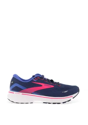 Brooks Ladies Ghost 15 GTX Running Shoe, Peacoat, Blue & Pink