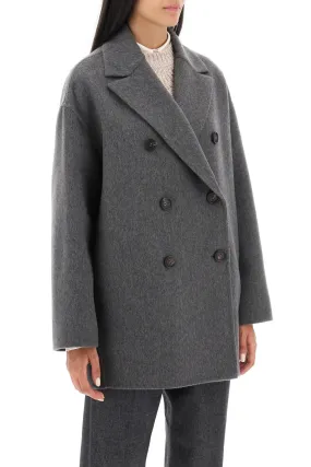 Brunello Cucinelli Cashmere Beaver Peacoat (Size - 46)