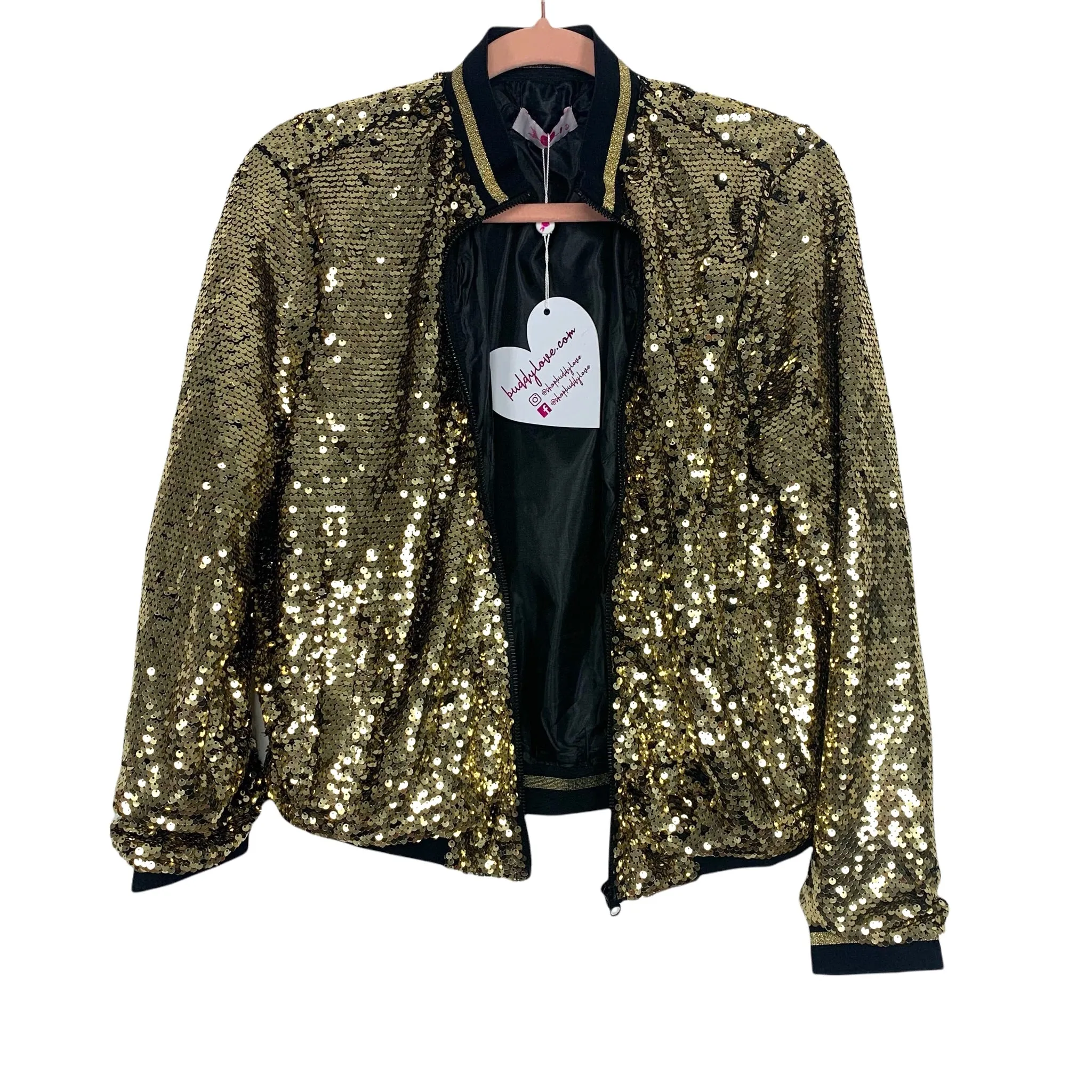 Buddy Love Sequin Bomber Jacket NWT- Size S