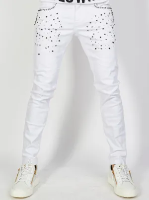 Buyer's Choice Jeans - Studs - White - 2293-10-A09