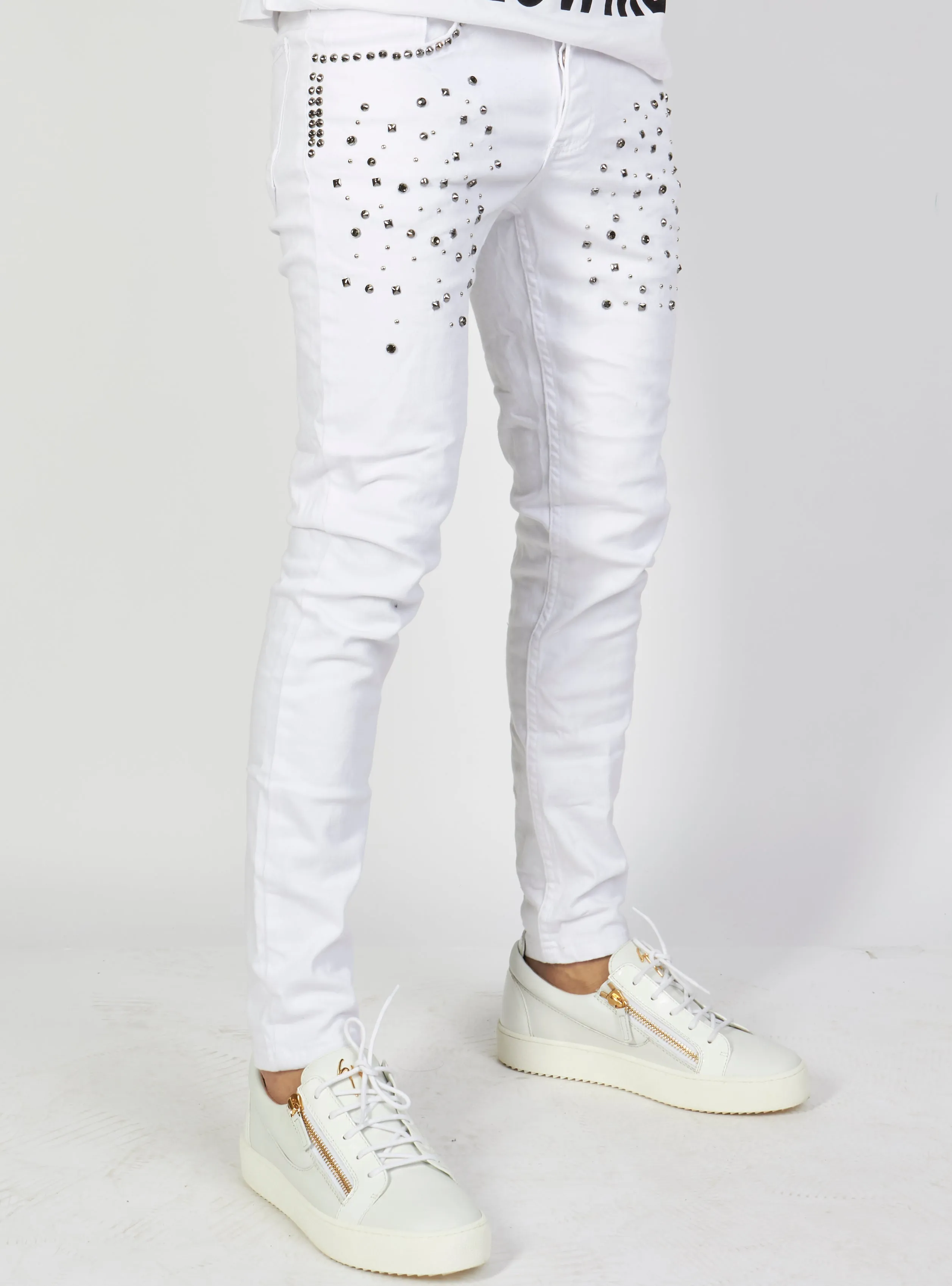 Buyer's Choice Jeans - Studs - White - 2293-10-A09