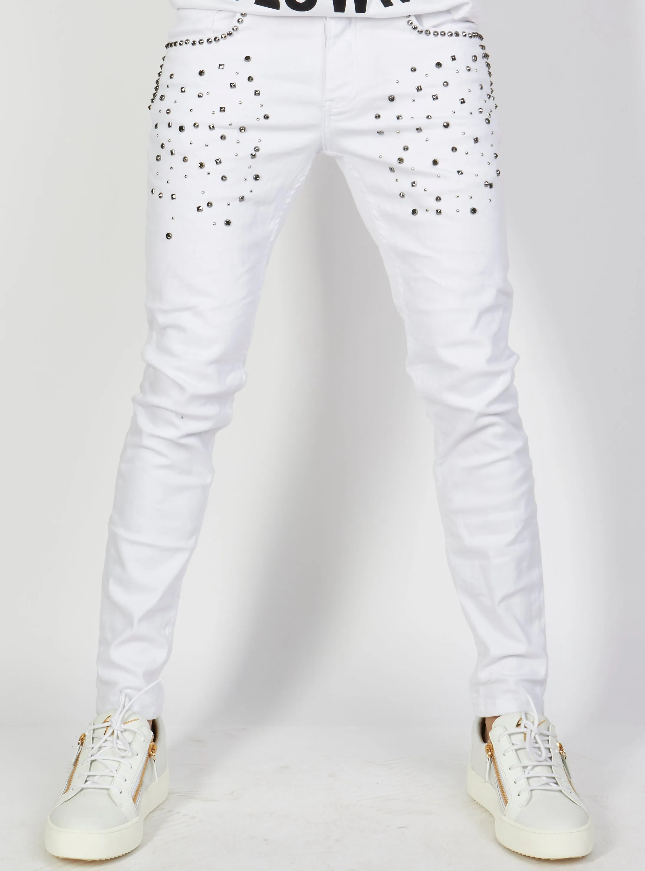 Buyer's Choice Jeans - Studs - White - 2293-10-A09