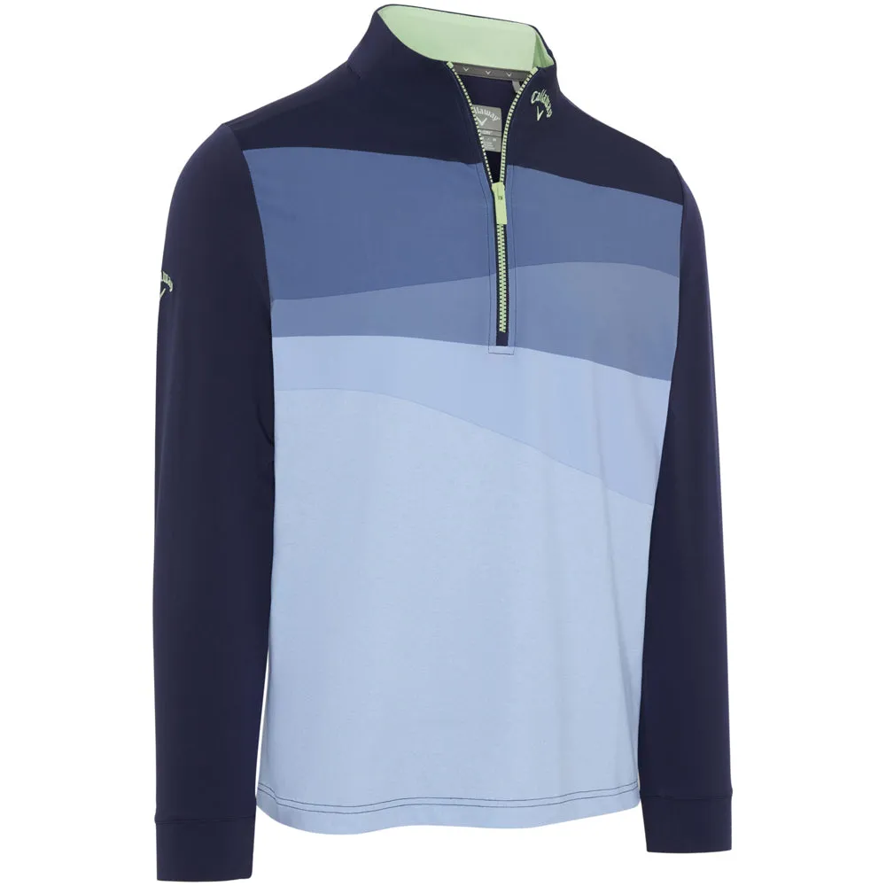 Callaway 1/4 Zip Printed Blocked Pullover - Peacoat