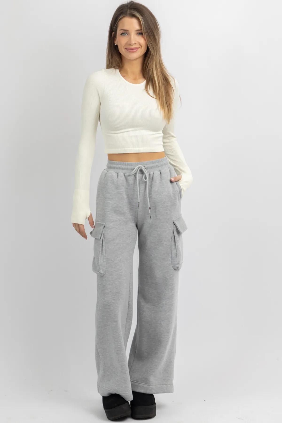 CARGO COZY FLEECE LOUNGE PANT