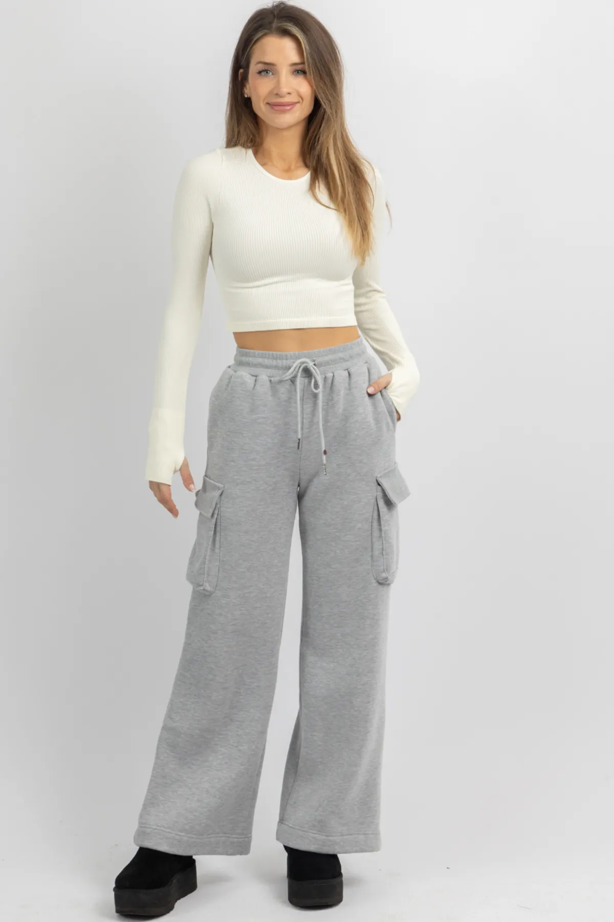 CARGO COZY FLEECE LOUNGE PANT