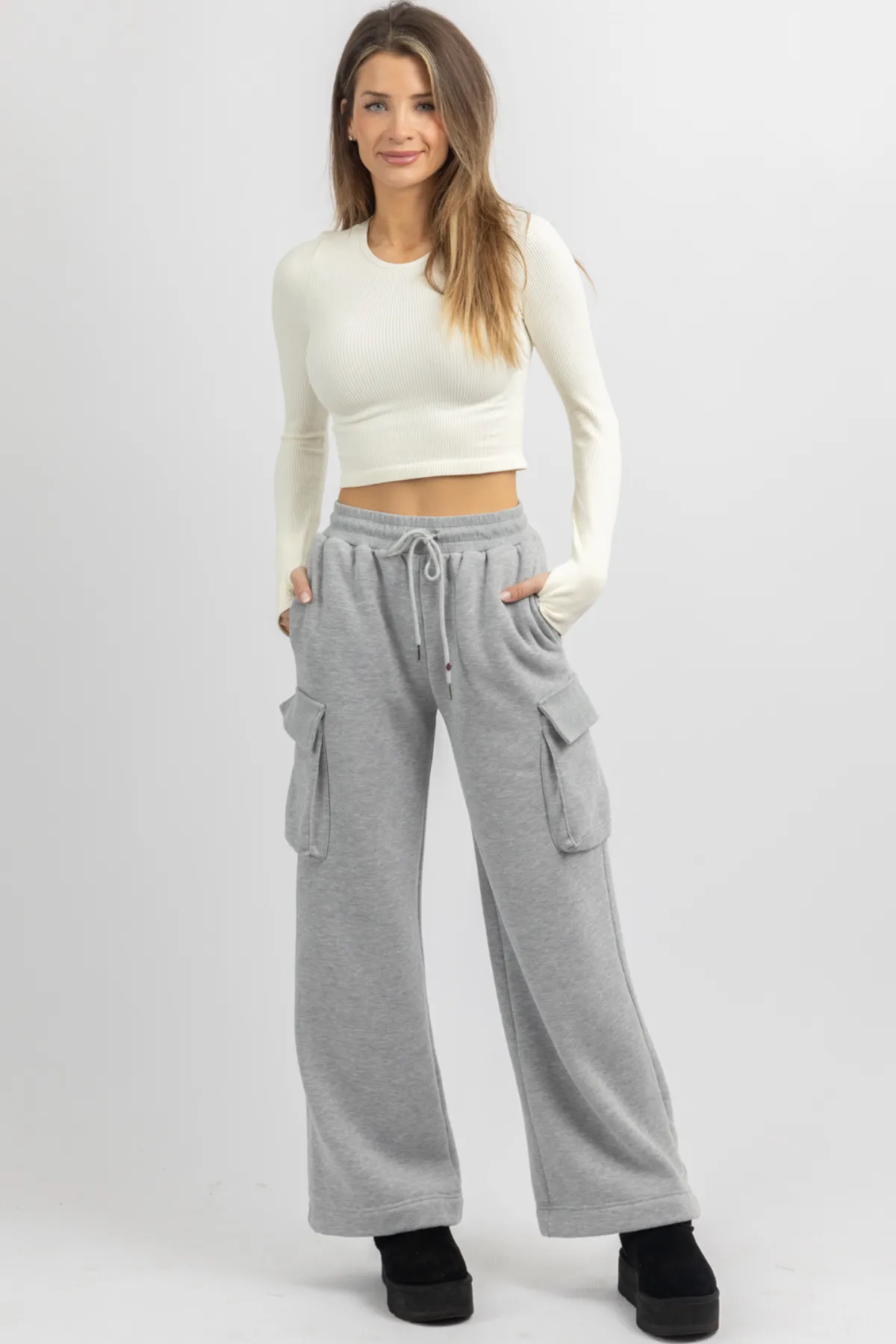 CARGO COZY FLEECE LOUNGE PANT