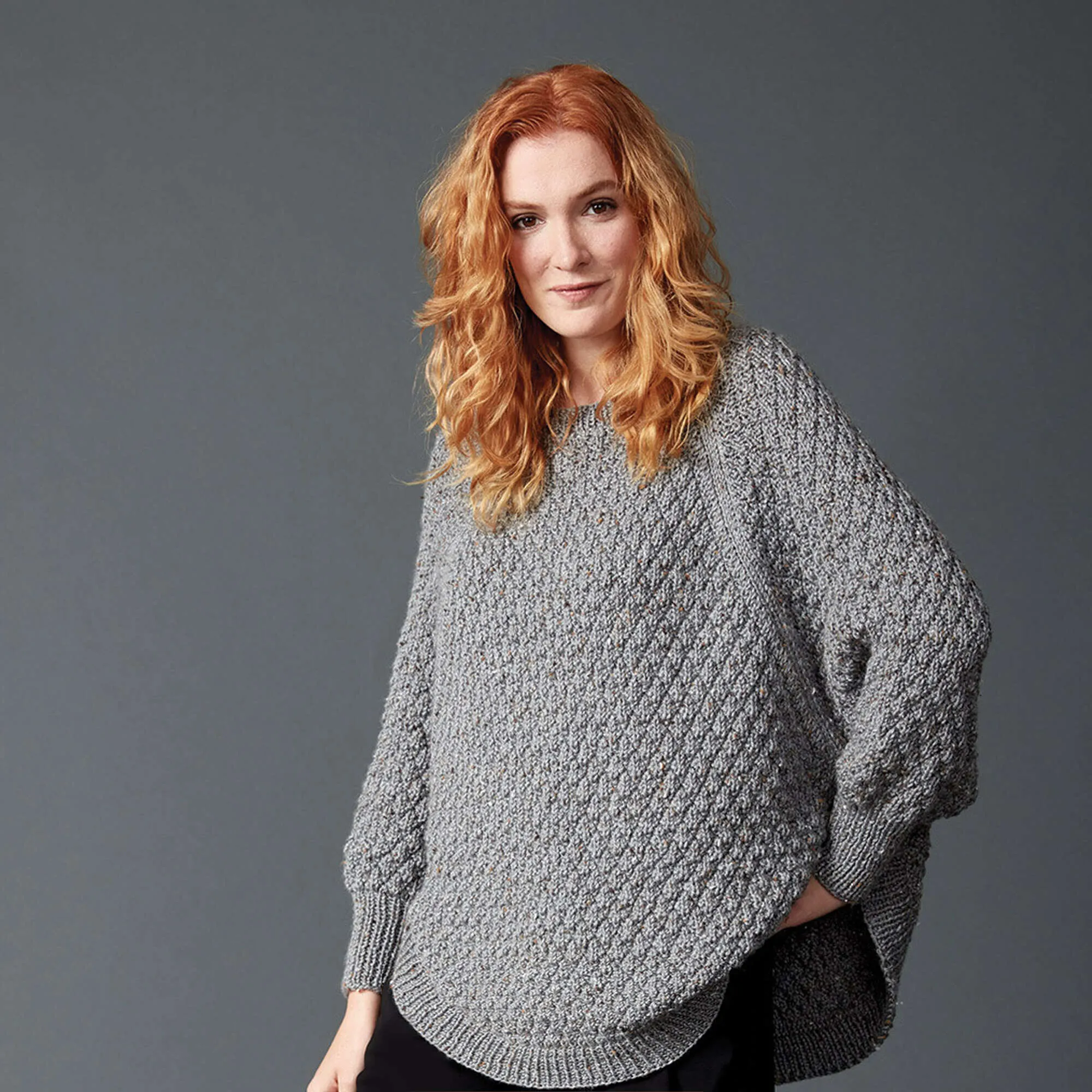 Caron Great Curves Knit Poncho