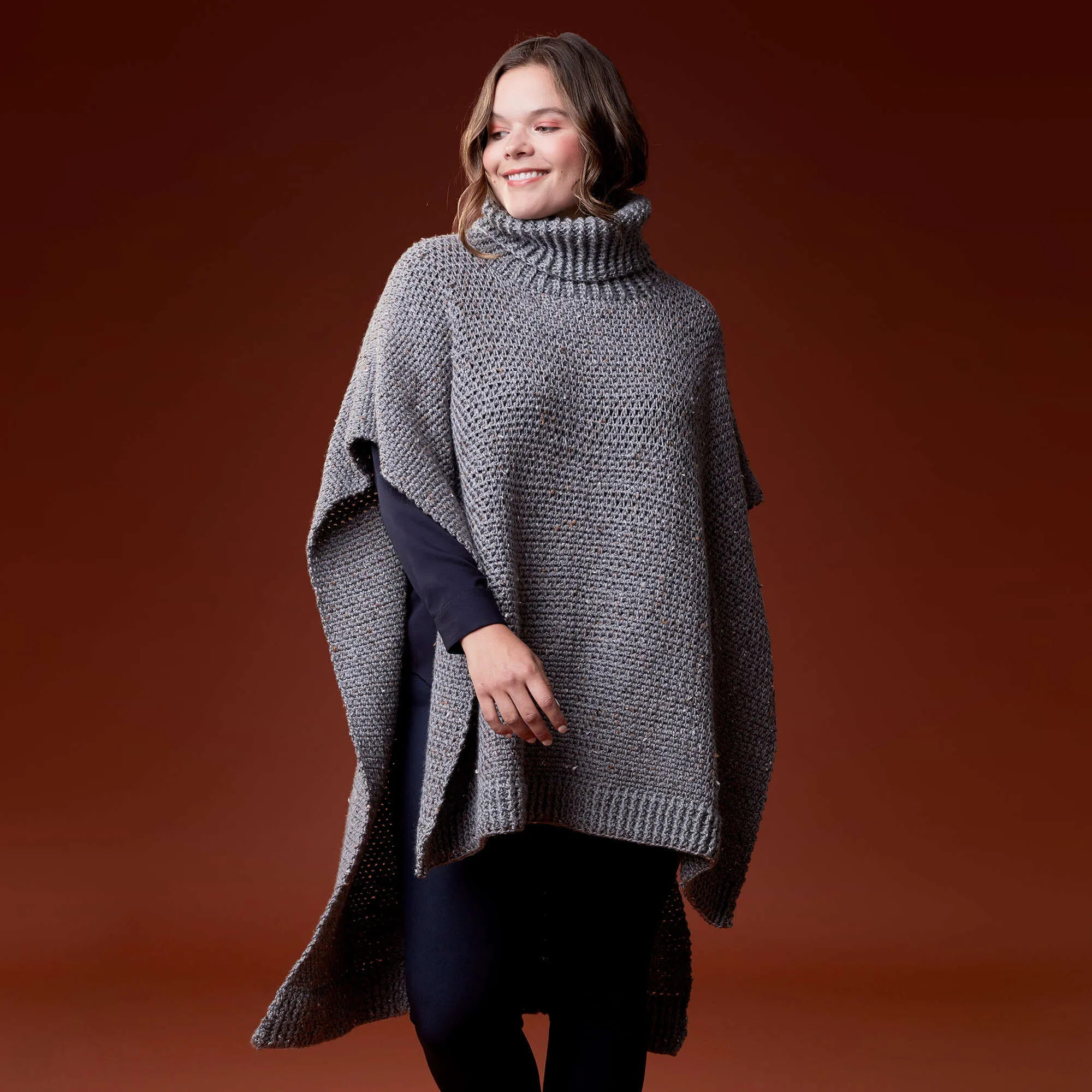 Caron Hi Low Crochet Poncho