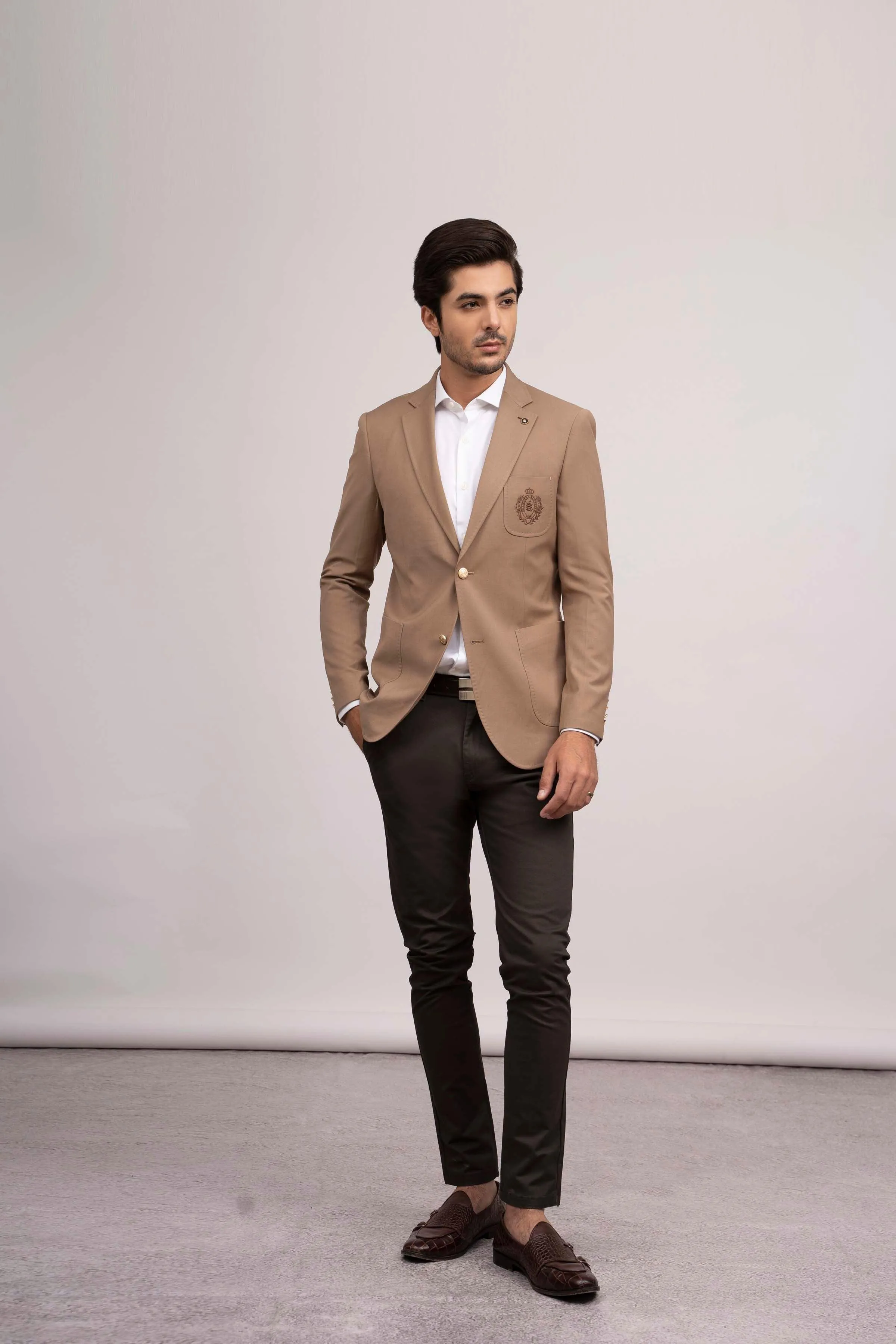 CASUAL COAT SLIM FIT LIGHT KHAKI