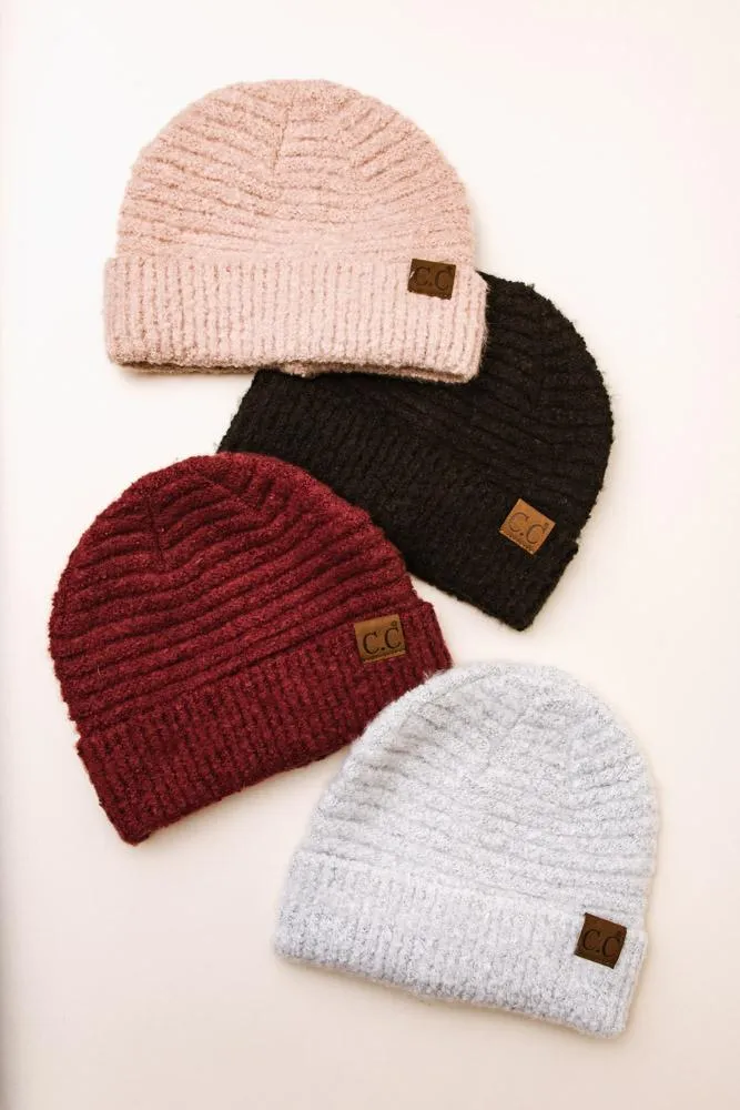 C.C. Ribbed Beanie in Burgundy