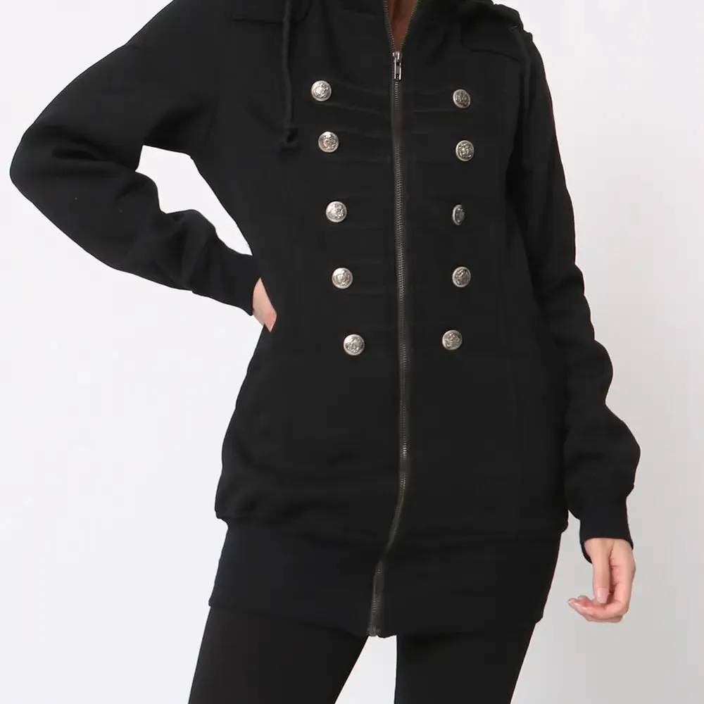 Coat with Zip and Buttons