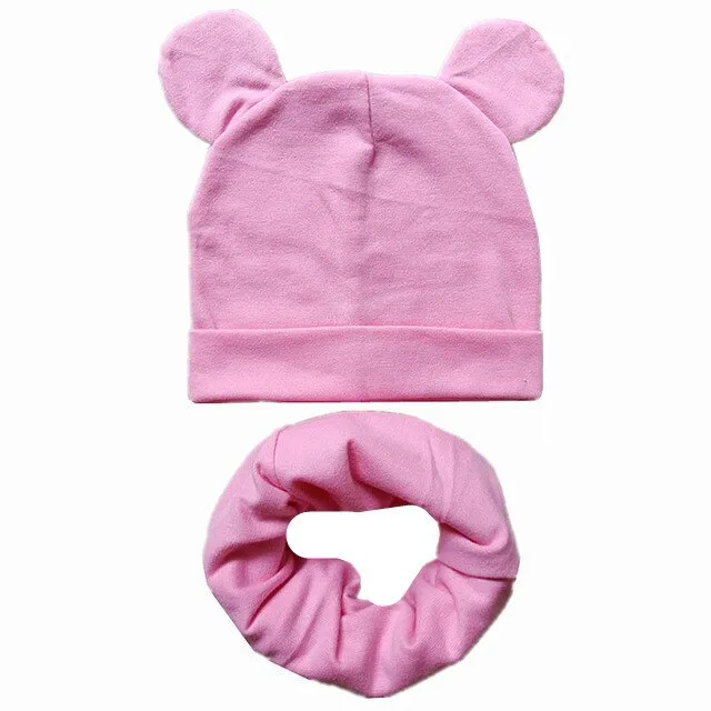 Cotton Children Hat Scarf Set Children's Lovely Cap Beanies High Quality Boys Girls Hat Scarf Set Kid Hats Photo Props