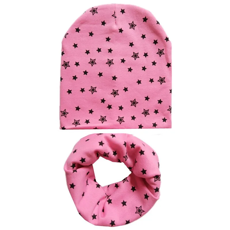 Cotton Children Hat Scarf Set Children's Lovely Cap Beanies High Quality Boys Girls Hat Scarf Set Kid Hats Photo Props