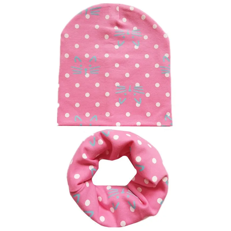 Cotton Children Hat Scarf Set Children's Lovely Cap Beanies High Quality Boys Girls Hat Scarf Set Kid Hats Photo Props