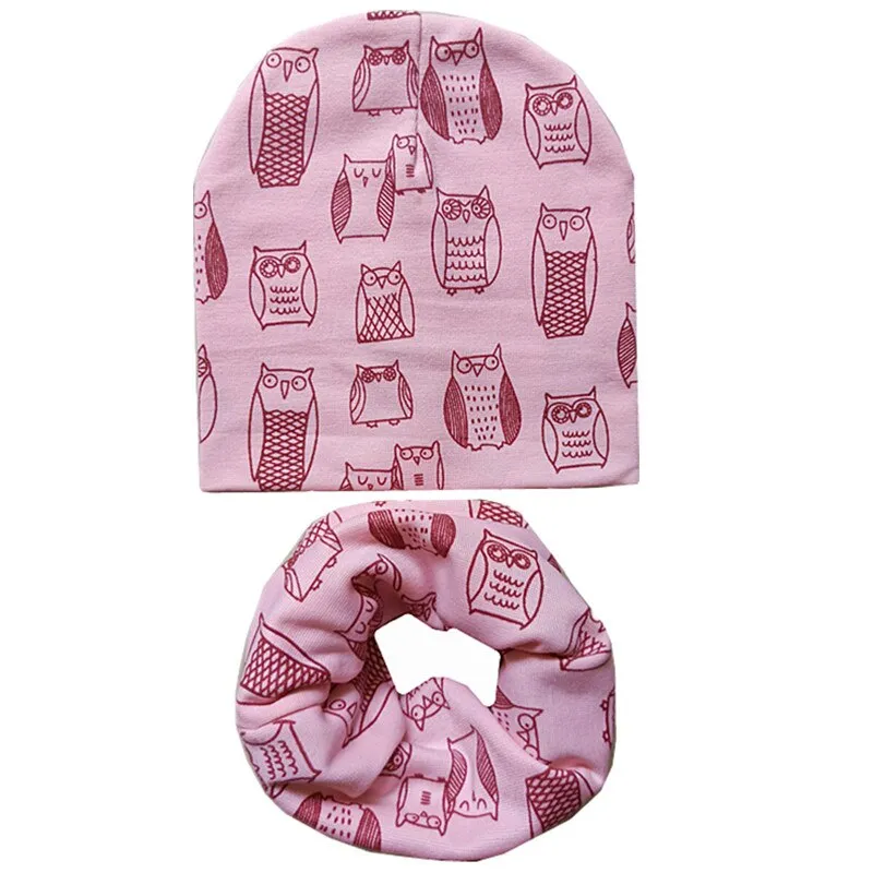 Cotton Children Hat Scarf Set Children's Lovely Cap Beanies High Quality Boys Girls Hat Scarf Set Kid Hats Photo Props