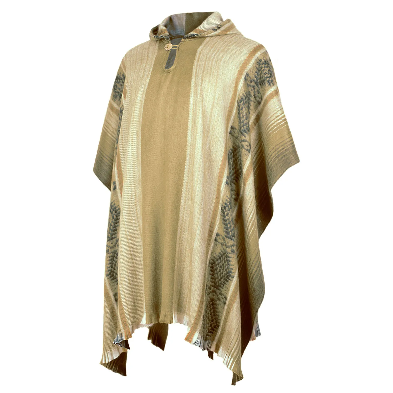 Cunare - Lightweight Baby Alpaca Hooded Poncho - Beige - Unisex