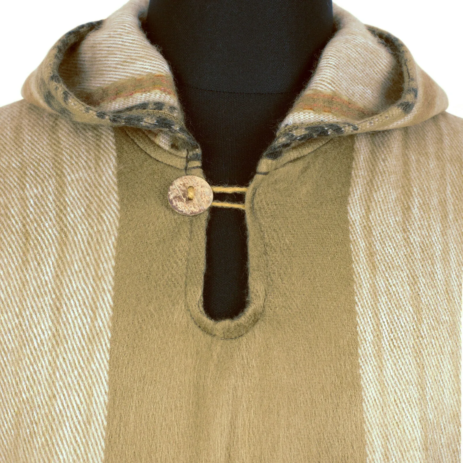 Cunare - Lightweight Baby Alpaca Hooded Poncho - Beige - Unisex