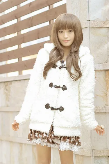 Cute Rabbit Ears Plush Coat AD0144