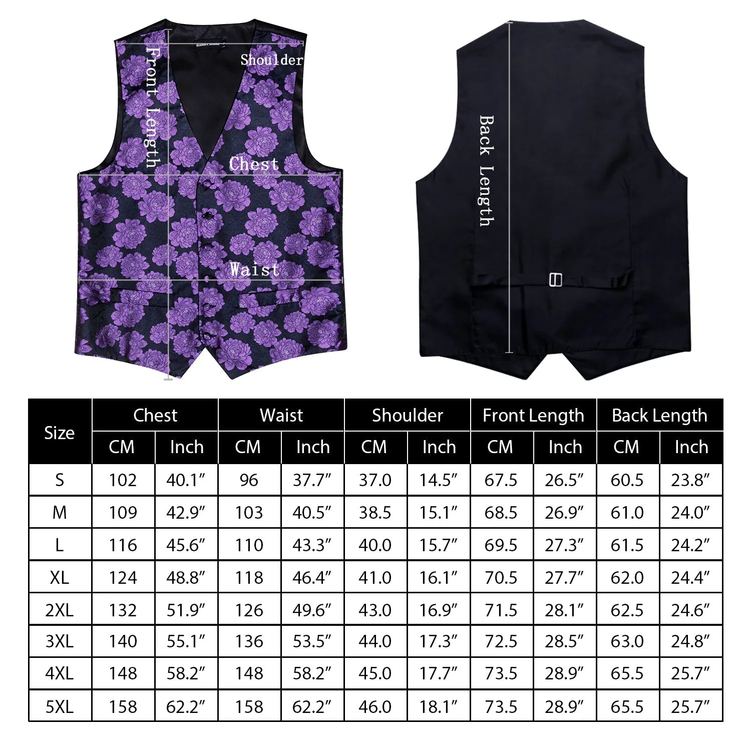 DeepPink Solid Silk Men's Vest Bow Tie Set Waistcoat Suit Set