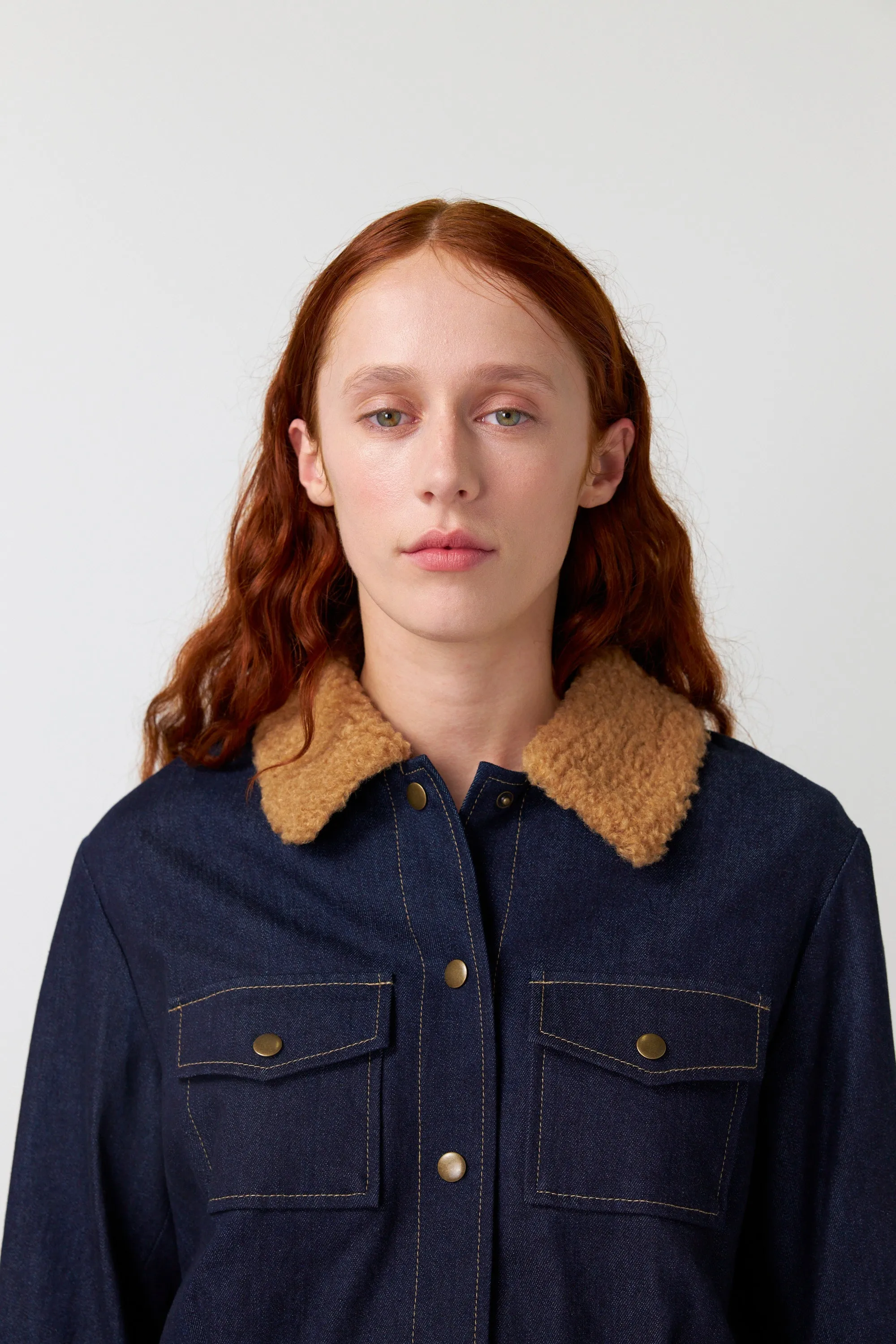 Denim shearling jacket