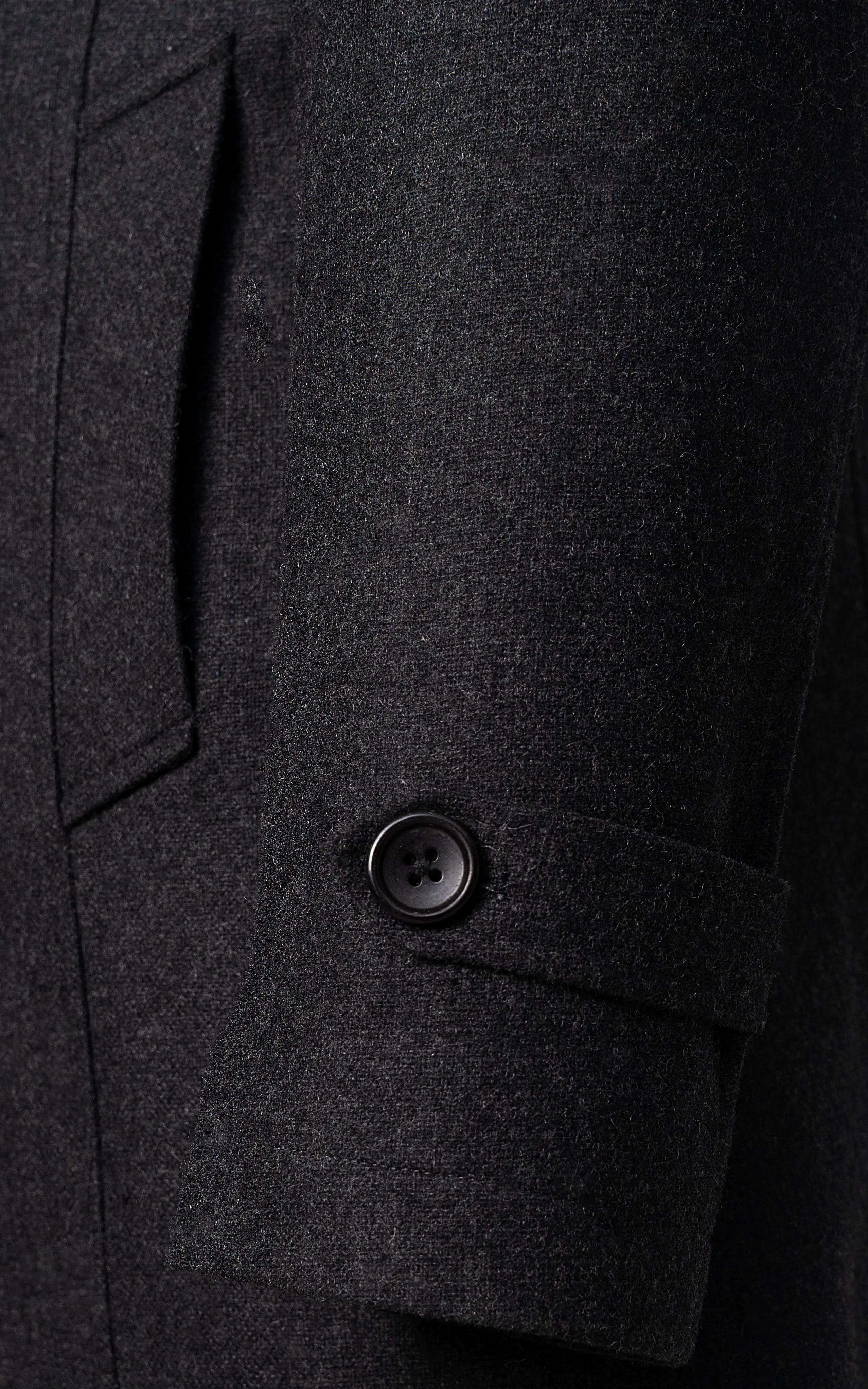 DOUBLE BREASTED PEACOAT COAT CHARCOAL