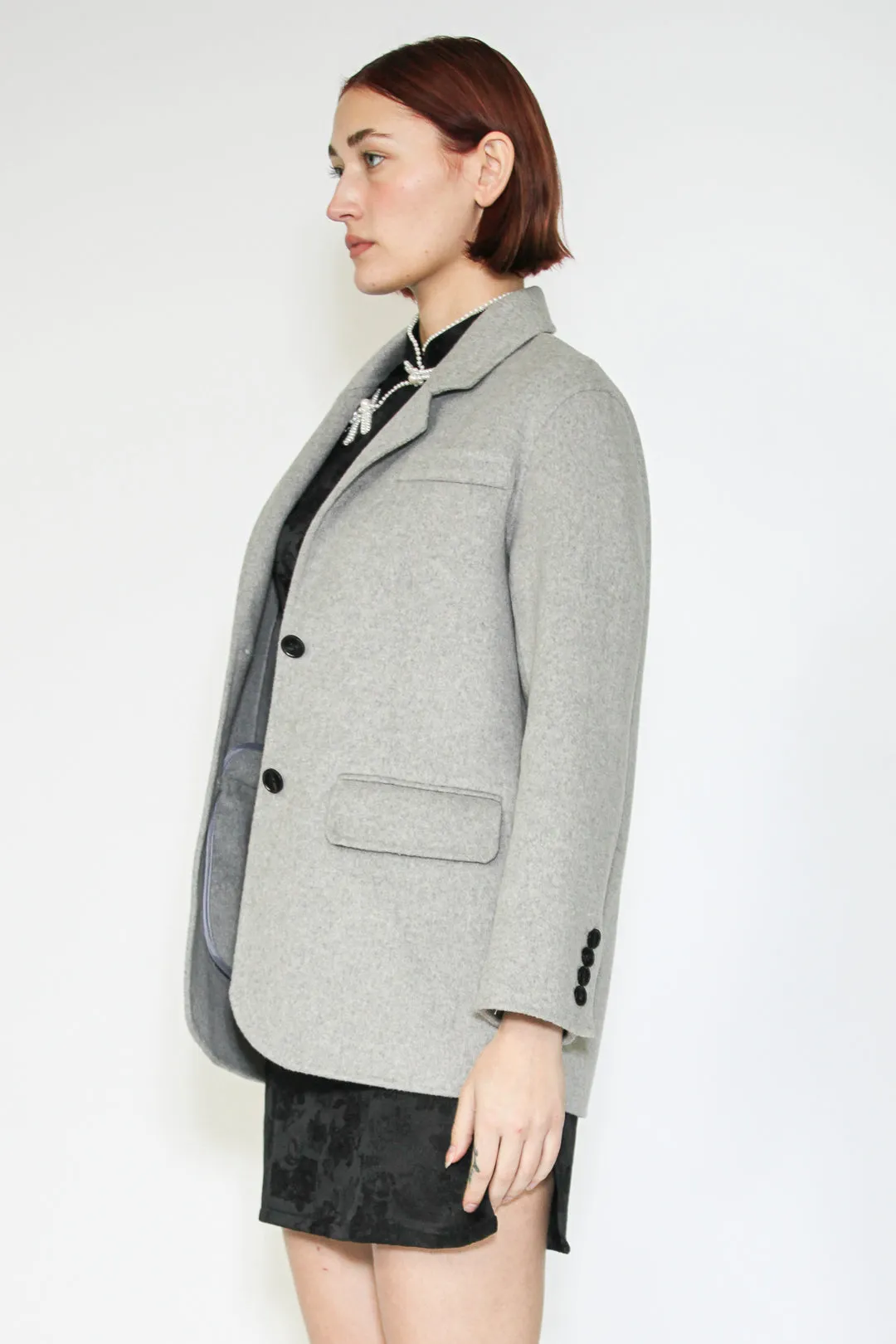 Double-Sided Wool Grey Blazer