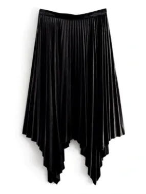 Dreamy Pleated Asymmetrical Skirt