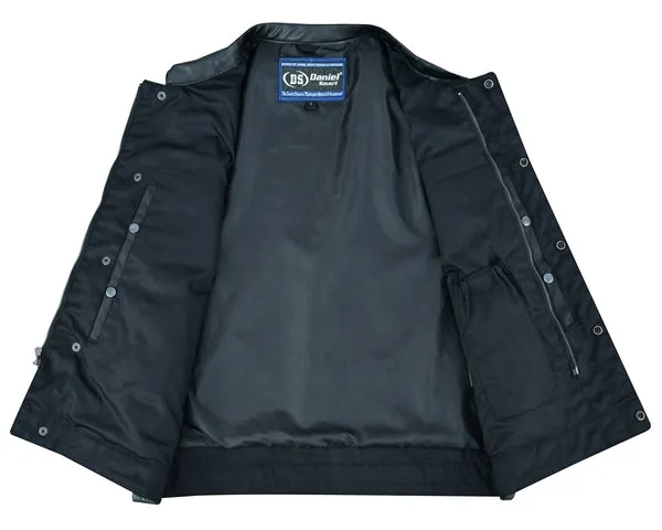 DS689 CONCEALED SNAP CLOSURE, TEXTILE MATERIAL, SCOOP COLLAR & HIDDEN ZIPPER