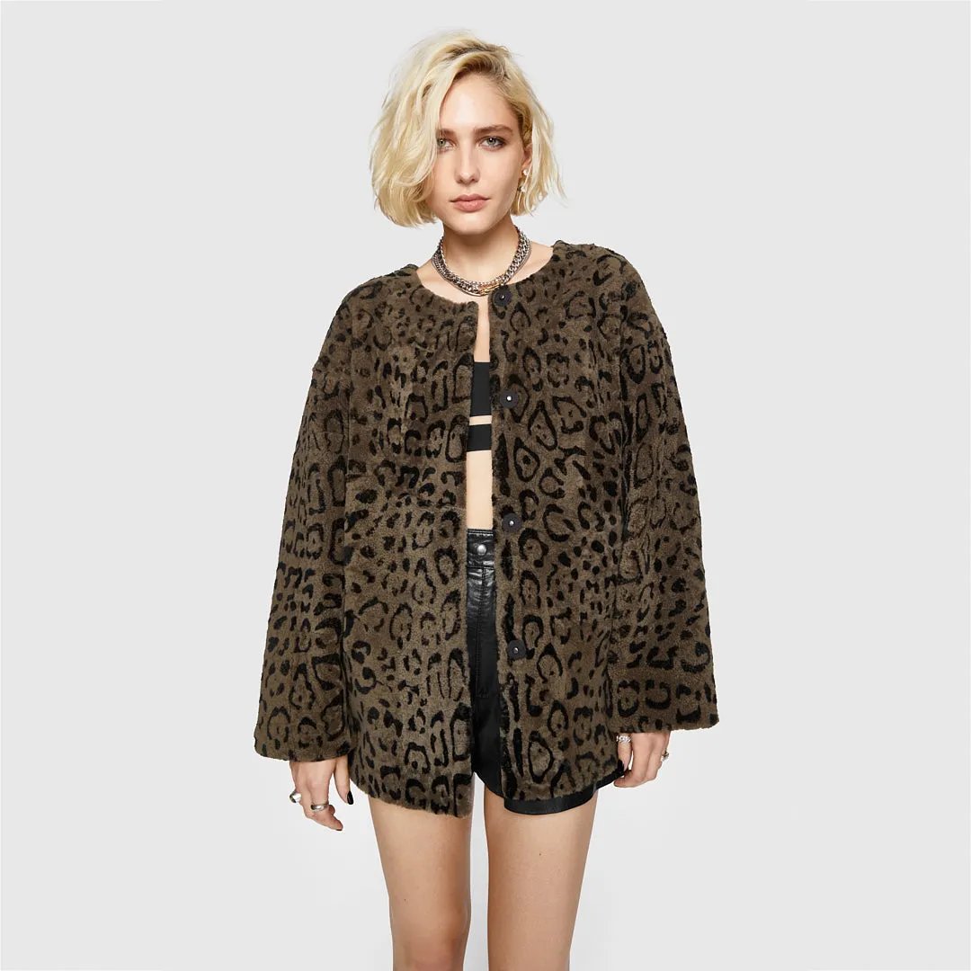 Dylan Leopard Shearling Jacket