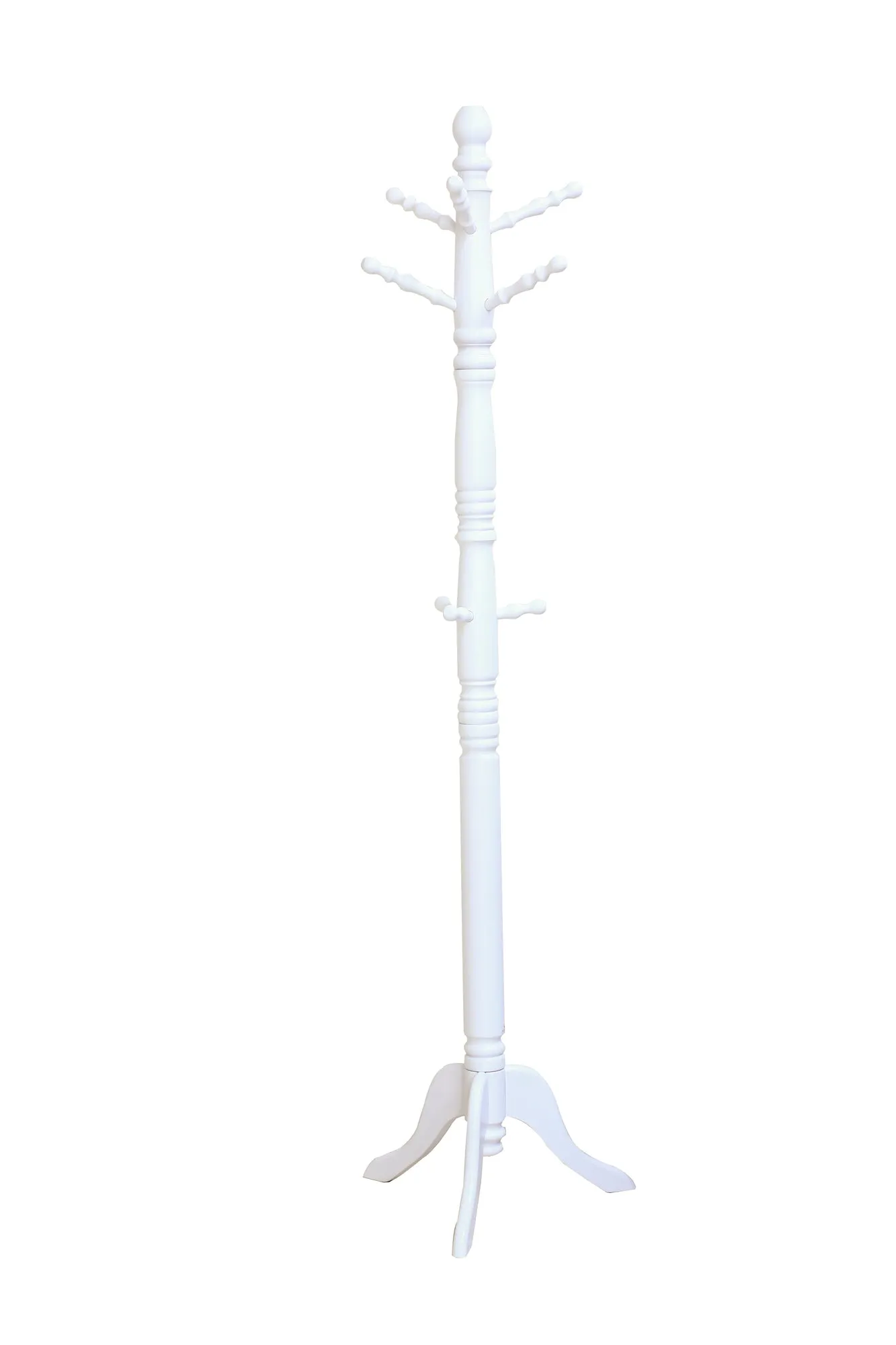 Easy Coat Hanger 188 SERIES Standing, Free standing : Entryway Coat Rack, wooden Coat Hat Rack Tree Stand Hanger Organizer for Jacket, Purse, Scarf Rack, Umbrella and long dress (White)