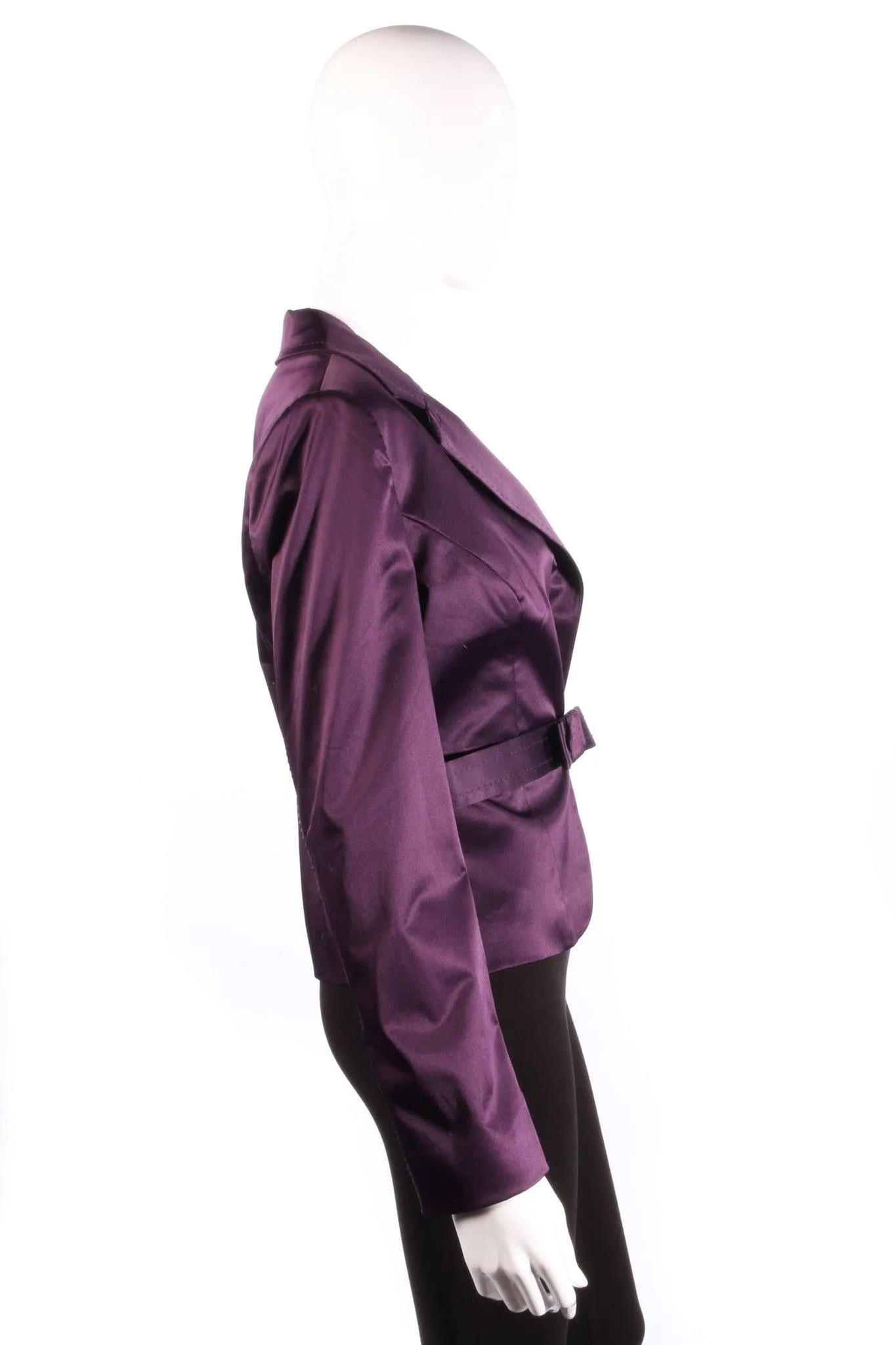 Edina Ronay Jacket Purple with Bow Design Belt Size 14