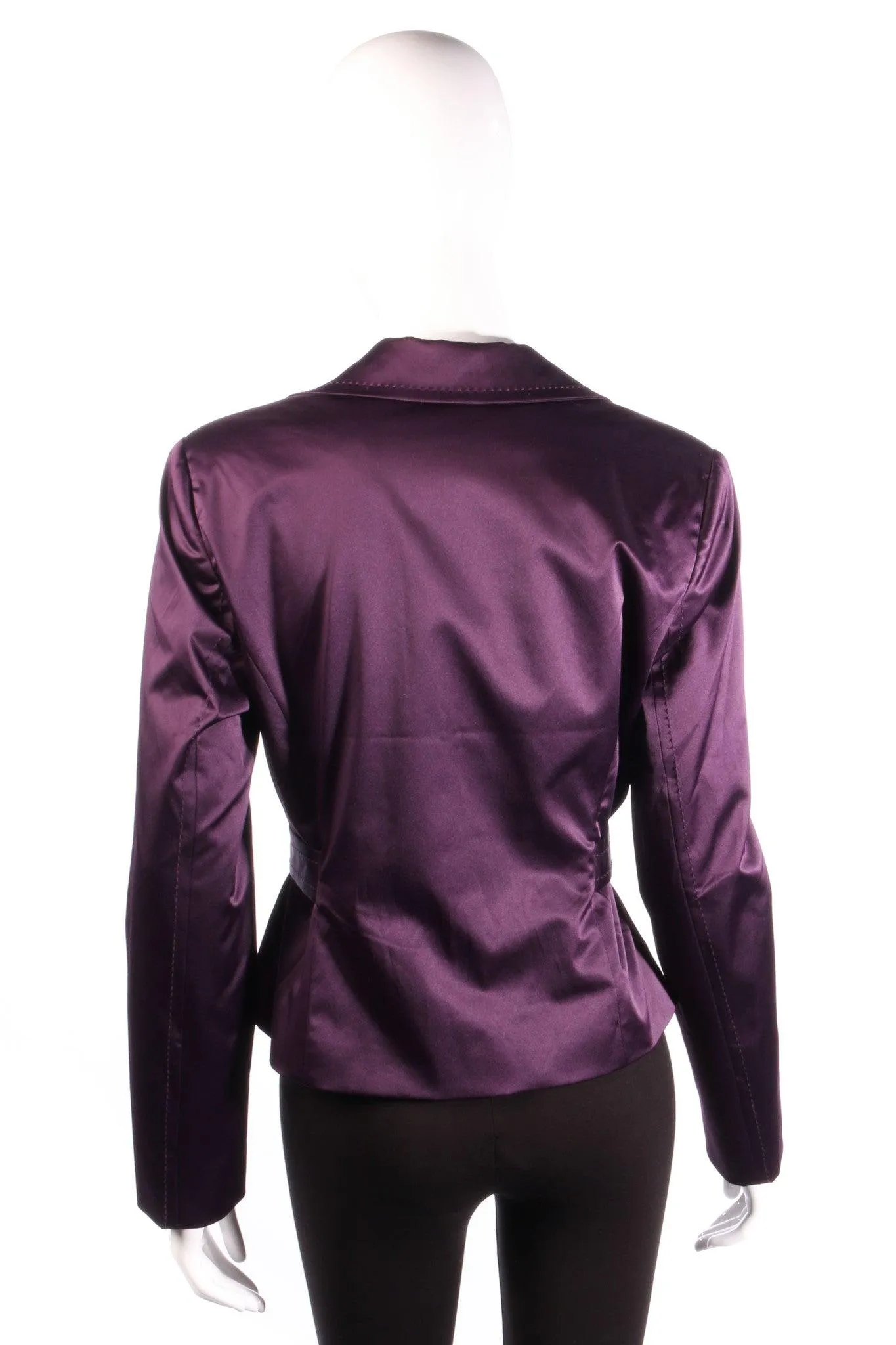 Edina Ronay Jacket Purple with Bow Design Belt Size 14