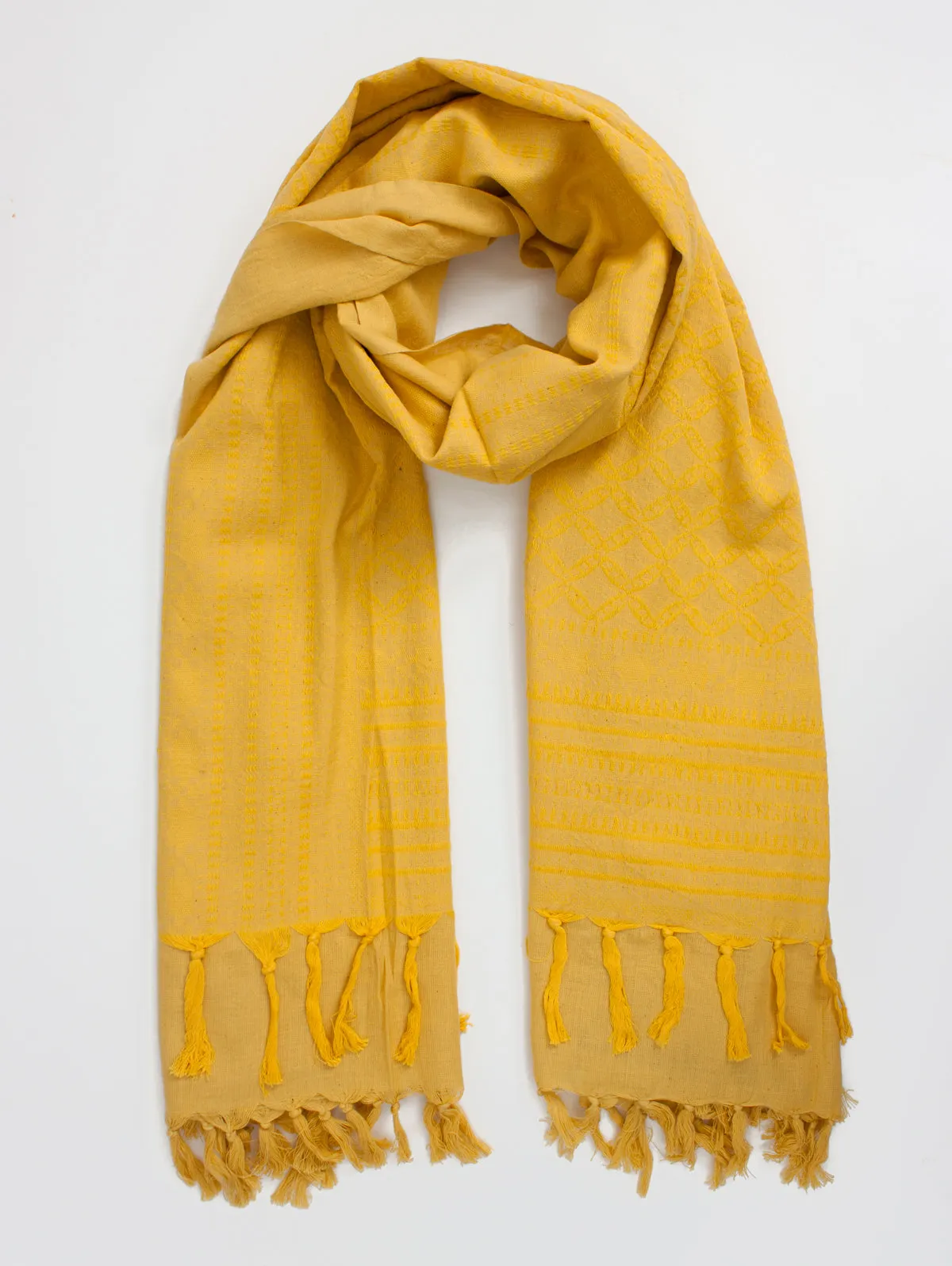 Embroidered Scarf, Saffron