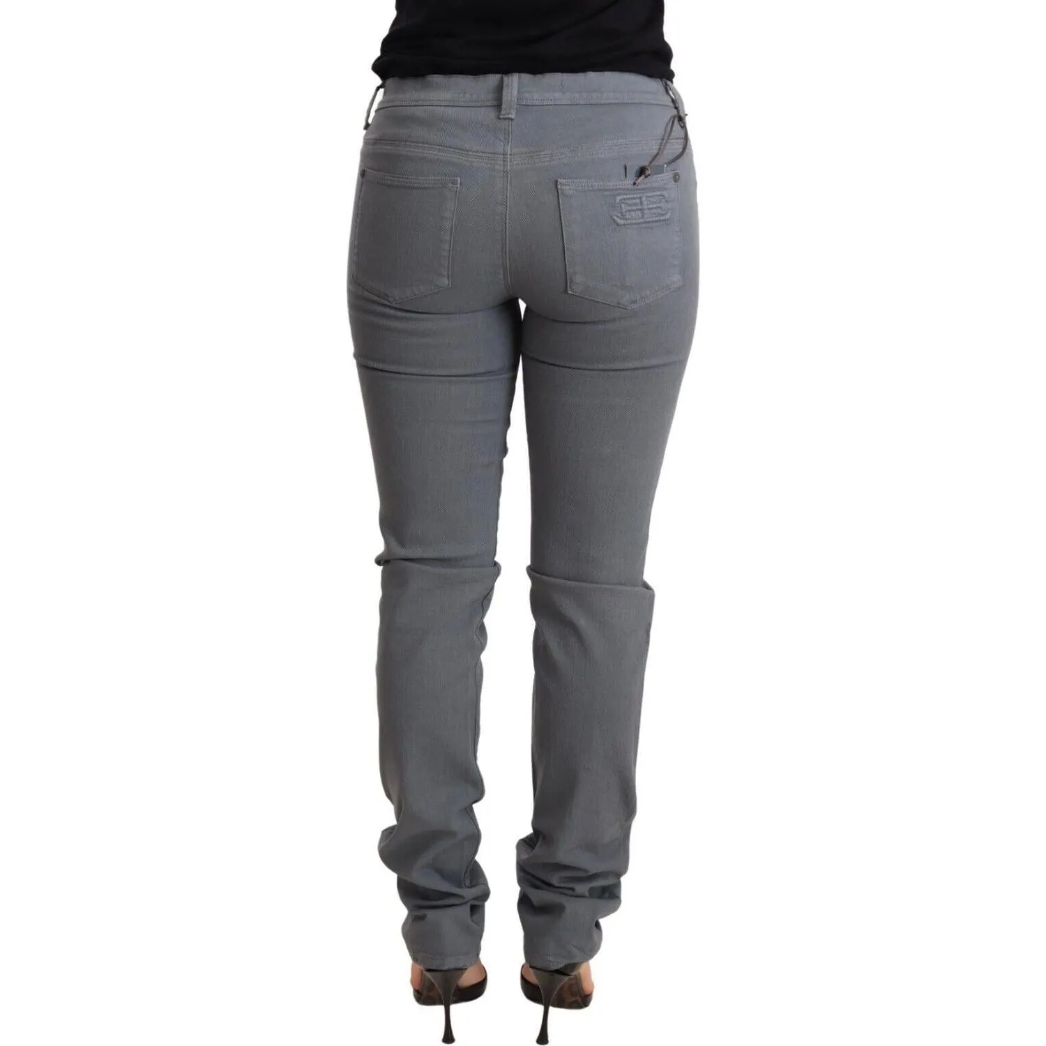 Ermanno Scervino Sleek Gray Low Waist Skinny Jeans