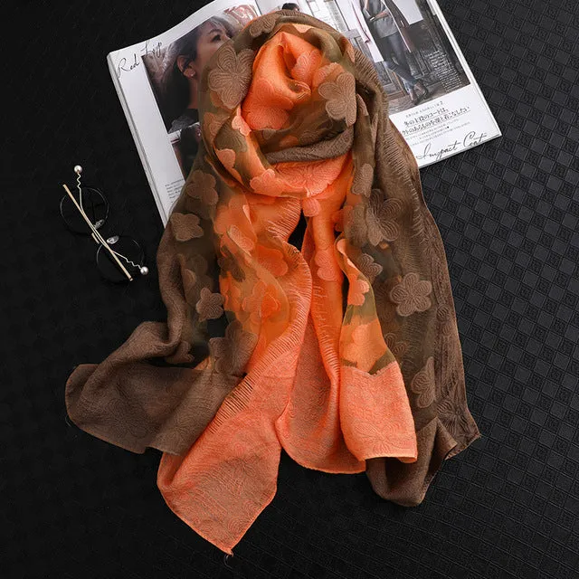 Fashion Silk Scarf Floral Printed Bandana Shawl #2650